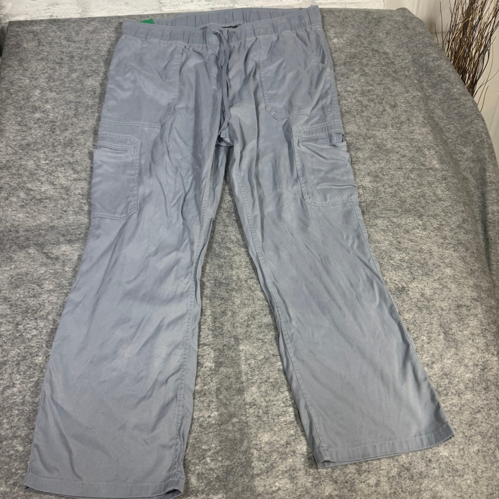 Buffalo David Bitton Womens XL Gray Tencel Pull On Cargo Pants 1959248